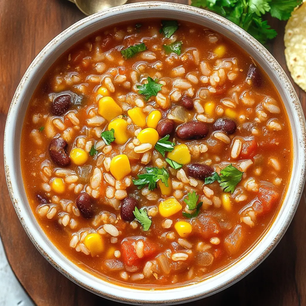 Warm up with this hearty Beans and Rice Taco Soup! Bursting with flavor from zesty spices, black beans, and fluffy rice, this dish offers a healthy twist on taco night. Perfect for cozy dinners or meal prep, it's an easy recipe you'll want to save. Serve it for family gatherings or any chilly evening for a comforting meal!