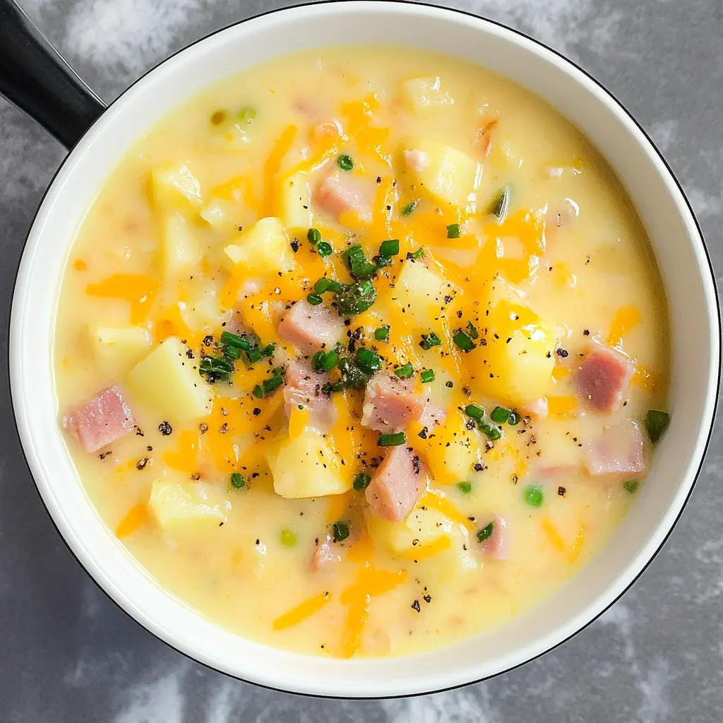 Warm up with this creamy Cheesy Ham and Potato Soup that’s perfect for cozy days! Made with tender potatoes, smoky ham, and a blend of melted cheese, it’s a comforting bowl of deliciousness. Great for family dinners or chilly evenings, save this recipe and bring warmth to your kitchen any time! 🥔🧀