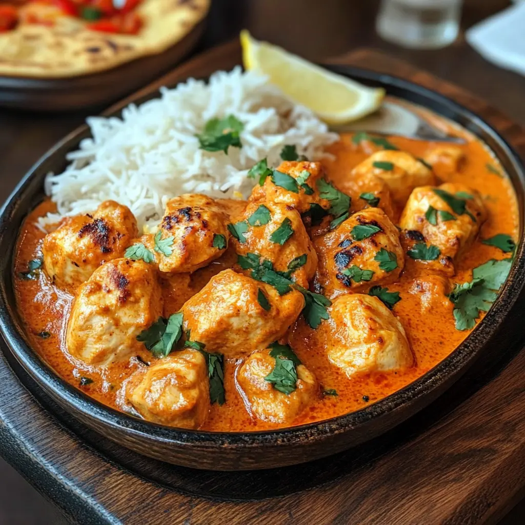 Get ready to enjoy a bowl of comforting Chicken Tikka Masala! This recipe blends tender chicken in a rich, creamy tomato sauce, packed with spices for a delightful taste. Perfect for a cozy dinner or serving guests. Save this easy, flavorful recipe and bring a taste of India to your kitchen tonight!