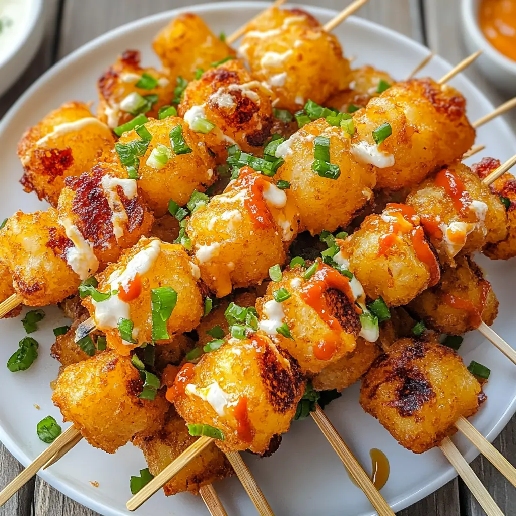 These Easy Loaded Tater Tot Skewers are a fun twist on a classic favorite! Perfect for parties or game day, these skewers combine crispy tater tots, cheese, and your choice of toppings like bacon or chives. They’re delicious, easy to prepare, and sure to impress your guests. Save this recipe for your next gathering and enjoy the tasty fun!