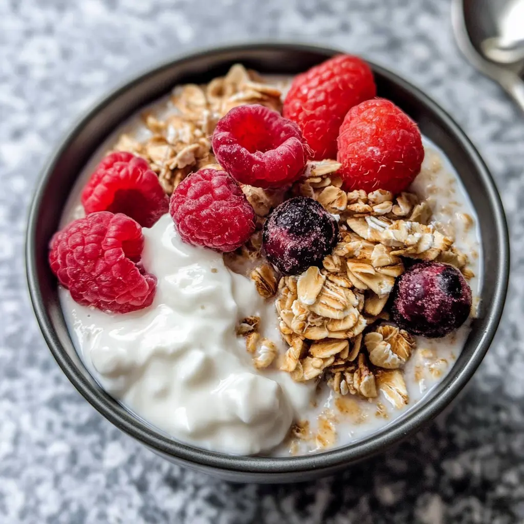 Start your day right with this delicious Easy Oats with Yogurt recipe! Made without milk, it's a creamy blend of oats and tangy yogurt, packed with nutrients. Perfect for a quick breakfast or a refreshing snack. Save this pin for a simple and healthy meal that everyone will love, whether at home or on-the-go!