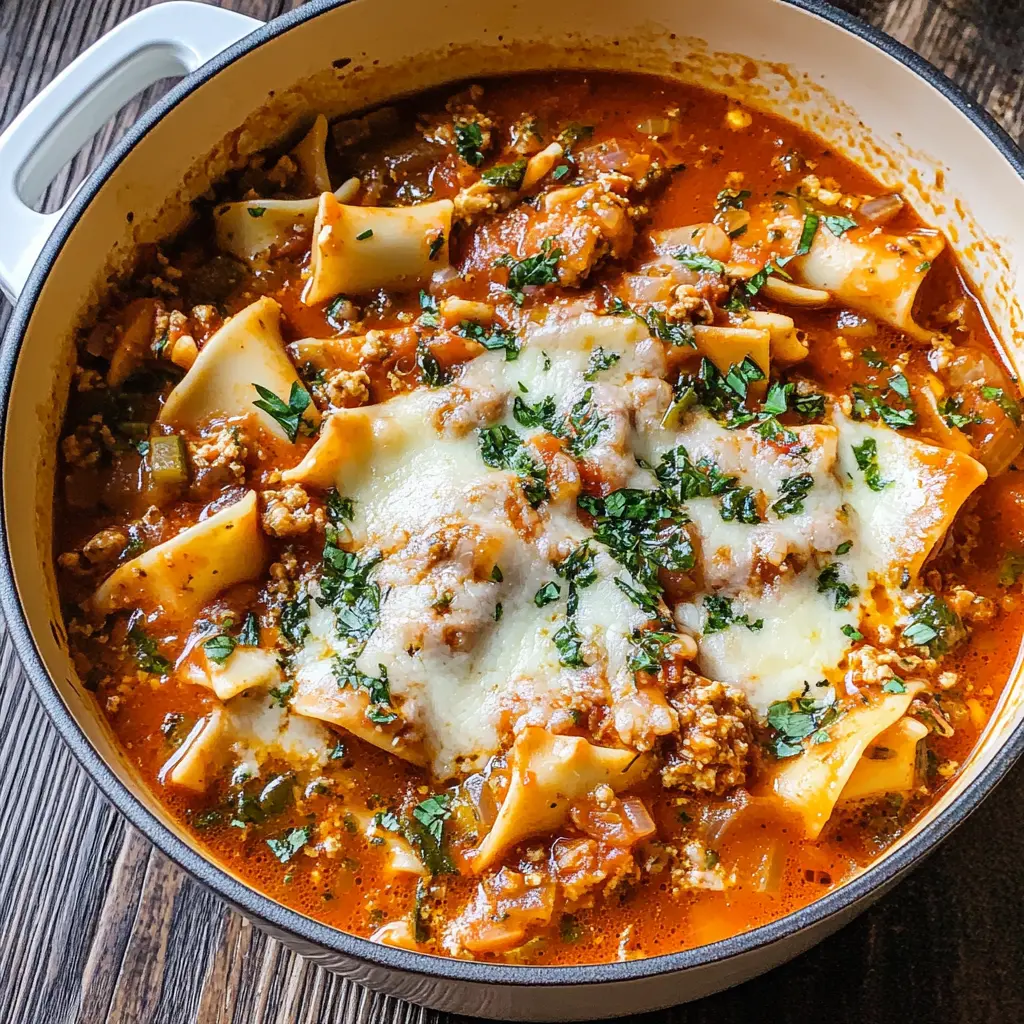 Get ready for a hearty meal with this Easy One-Pot Lasagna Soup, perfect for busy weeknights! Bursting with layers of flavor from rich marinara sauce, creamy ricotta, and tender pasta, this recipe combines all the beloved elements of traditional lasagna in a cozy, comforting soup. Save this recipe for a quick dinner or a weekend family gathering!