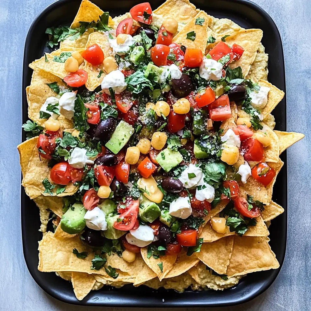 Transform your snack game with these Mediterranean Hummus Nachos! Enjoy a delightful twist on traditional nachos featuring crispy pita chips topped with creamy hummus, fresh vegetables, and a sprinkle of feta cheese. Perfect for game day or casual gatherings, save this recipe to impress your friends and family at your next get-together!