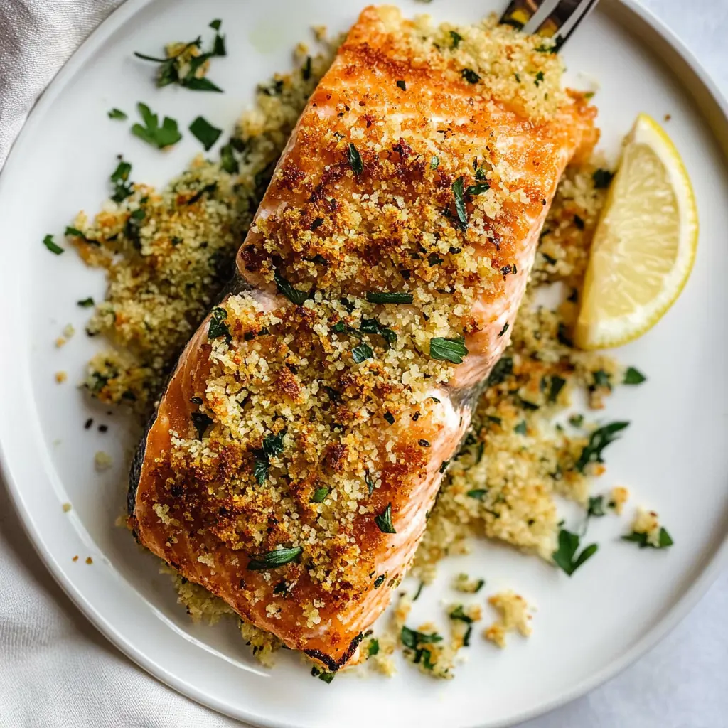 This Panko Crusted Salmon is a crispy, flavorful dish that's perfect for any night of the week! The crunchy panko topping adds a delightful texture to the tender salmon. With just a few simple ingredients, you can create a healthy and impressive meal. Save this recipe for your next family dinner or special occasion—it’s sure to impress!