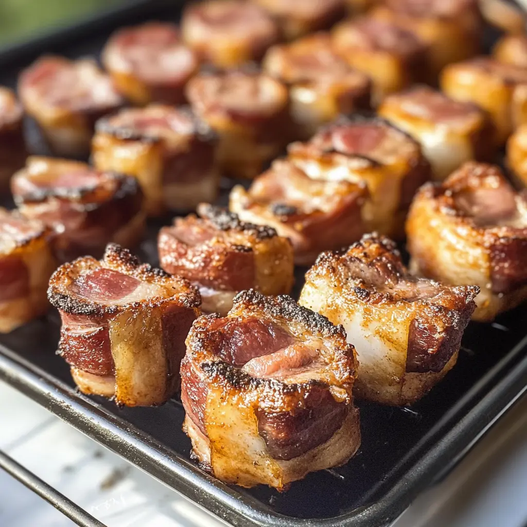 These delicious oven-baked Pig Shots are a game-day favorite that combines smoky sausage, cream cheese, and flavorful seasonings, all wrapped in crispy bacon. Perfect for appetizers or your next BBQ party. Save this recipe for a fun twist on traditional bites that everyone will love!