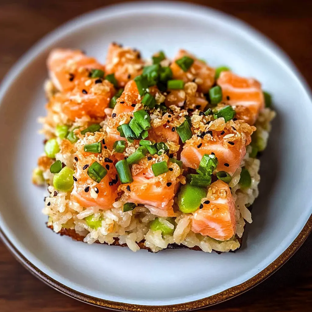 Looking for a tasty appetizer? Try Salmon Crispy Rice! This easy recipe combines perfectly seared salmon with crunchy rice for a delightful bite. With fresh ingredients and bold flavors, it’s a showstopper for your next gathering or a tasty snack. Don't forget to save this pin for your future cooking adventures!