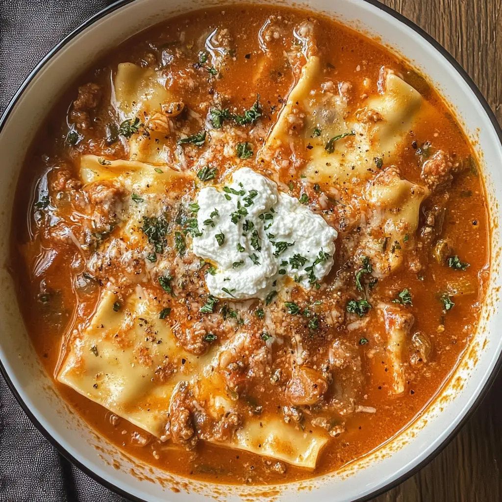 Cozy up with this delicious Secret Ingredient Lasagna Soup, packed with rich flavors and cheesy goodness! This hearty dish features layers of pasta, a secret twist, and all your favorite classic lasagna tastes in a warm bowl. Perfect for a family dinner or a comforting night in. Save this recipe for an easy and satisfying meal anytime!