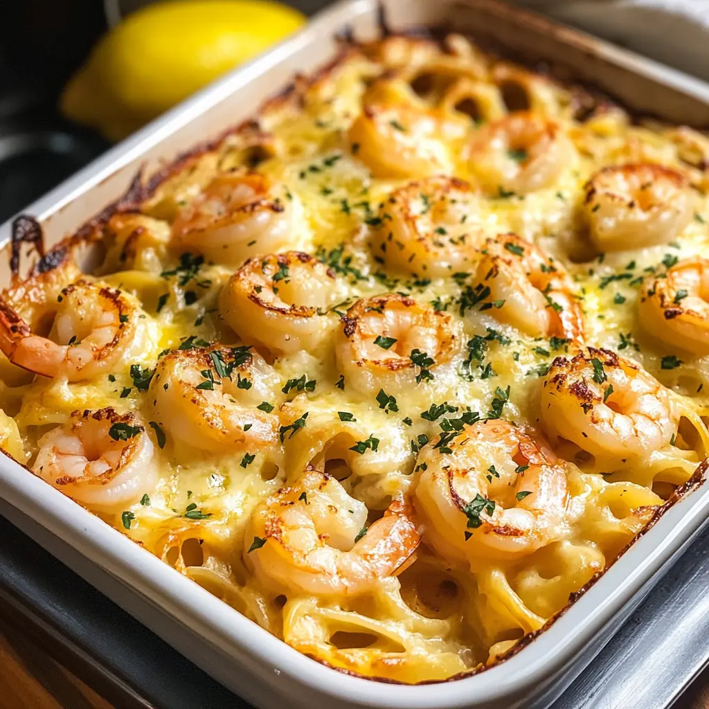 This Shrimp Scampi Pasta Bake is a comforting blend of succulent shrimp and al dente pasta, all baked to perfection in a rich, buttery garlic sauce. With fresh herbs and melted cheese on top, it’s a delightful dish that brings a touch of elegance to your dinner table. Perfect for gatherings or cozy nights in! Save this recipe for your next meal!