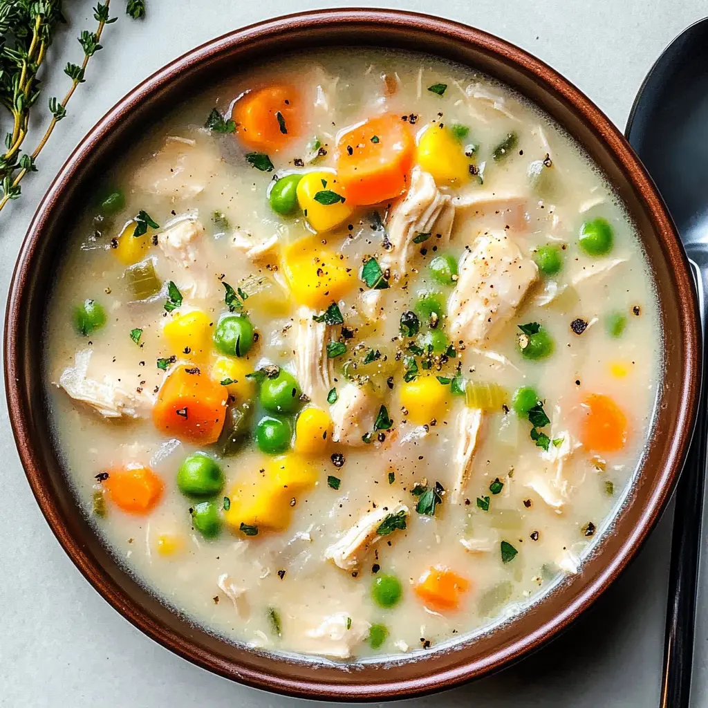 Warm up with this comforting Slow Cooker Chicken Pot Pie Soup! Packed with tender chicken, fresh vegetables, and a rich, creamy broth, this dish brings the classic flavors of pot pie in a hearty soup. Perfect for chilly evenings or when you need an easy meal, just set it and let your slow cooker work its magic. Save this recipe for your next family gathering or cozy night in!