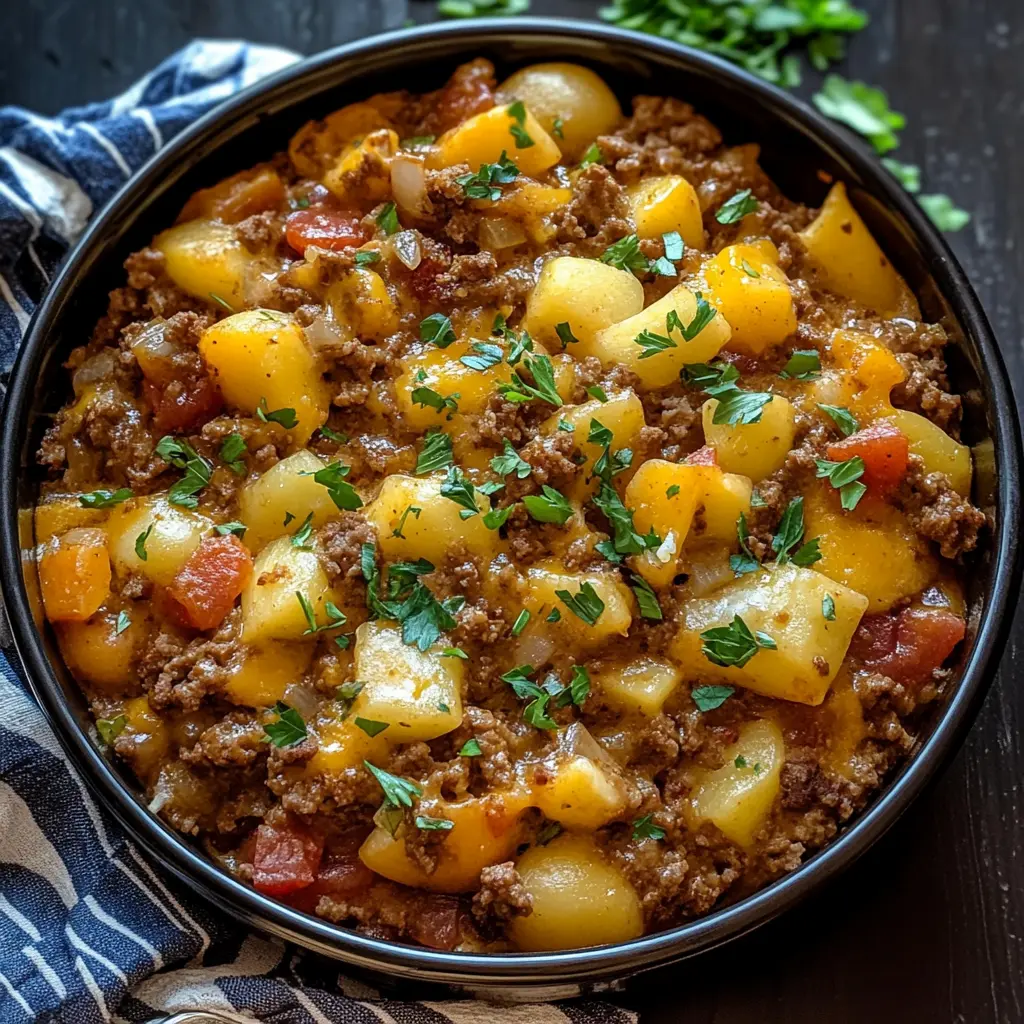 This Slow Cooker Cowboy Casserole is the ultimate comfort food! Packed with beef, hearty beans, and corn, it's a one-pot meal that's sure to please everyone. Perfect for busy weeknights or family gatherings, just set it and forget it! Save this recipe for a cozy dinner or potluck that everyone will love.