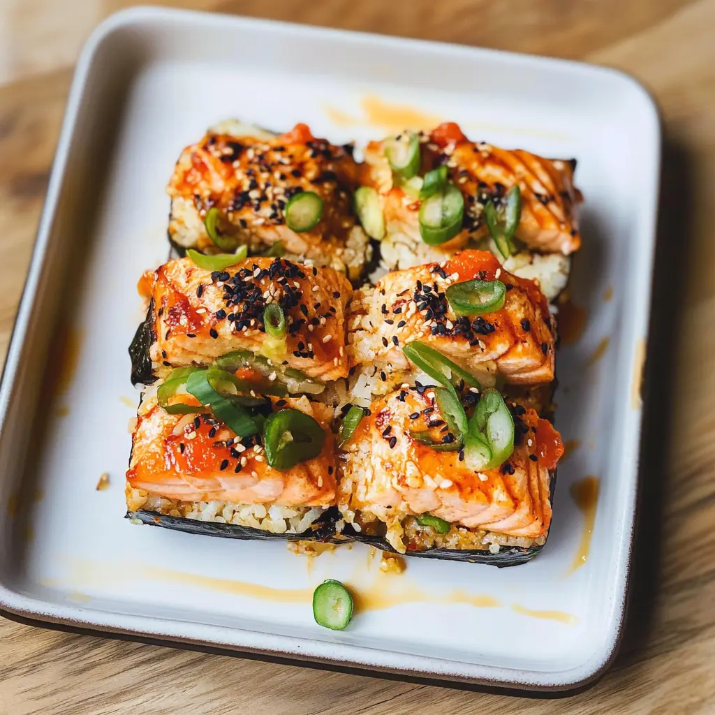 This Spicy Salmon Sushi Bake is a game changer for sushi lovers! Loaded with fresh salmon, creamy avocado, and a hint of sriracha, it's perfect for a cozy night in. Easy to prepare and bake, this dish brings all the flavors of sushi to your oven. Save this recipe for your next gathering or family dinner! Enjoy a delicious twist on sushi without the fuss.