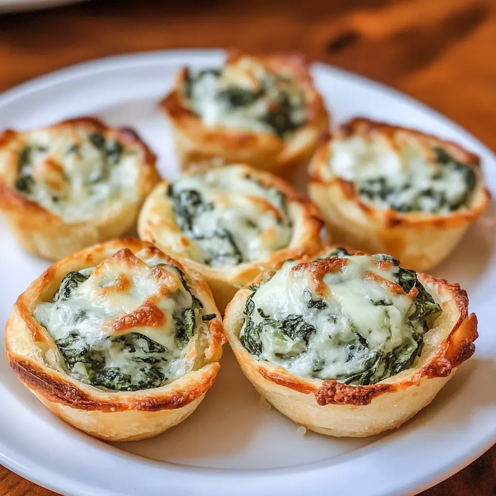 These Spinach Dip Bites are the perfect blend of creamy, cheesy goodness wrapped in a crispy shell. Packed with fresh spinach and rich flavors, these little treats are ideal for parties or game nights. Save this easy recipe for a delicious appetizer that everyone will love. Perfect for gatherings or a cozy night in!