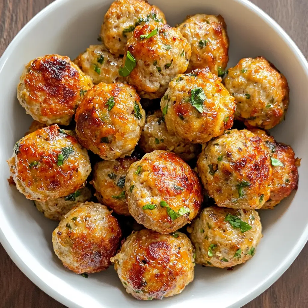 Juicy and flavorful Baked Chicken Meatballs are a perfect addition to any meal! Made with tender ground chicken, fragrant herbs, and a hint of garlic, these meatballs are not only delicious but also healthy. Great for meal prep or a family dinner, you'll want to save this easy recipe for your next cozy night in or a fun gathering!