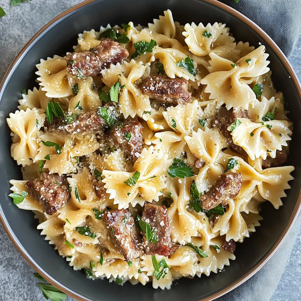 Fall in love with this comforting Cheesy Beef and Bowtie Pasta dish, bursting with rich flavors and creamy cheese. Made with tender ground beef and perfectly cooked bowtie pasta in a luscious garlic butter sauce, this meal is easy to whip up for busy weeknights. Save this recipe for your next family dinner or potluck – everyone will be asking for seconds!