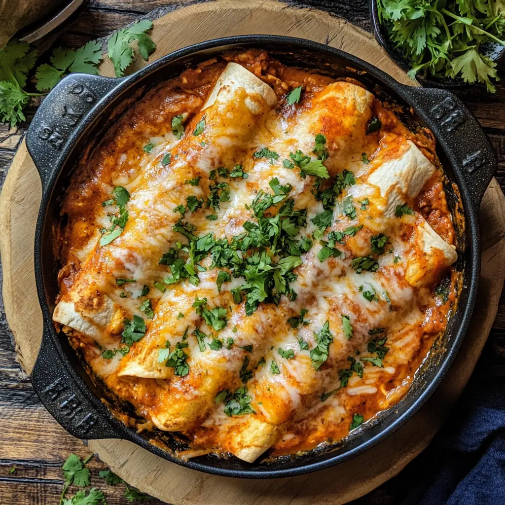 Get ready to spice up your dinner with these easy Chicken Enchiladas! Packed with tender chicken, rich cheese, and zesty enchilada sauce, this dish is perfect for family meals or serving guests. You'll love how simple and delicious this recipe is! Save it now for your next taco night or casual gathering!