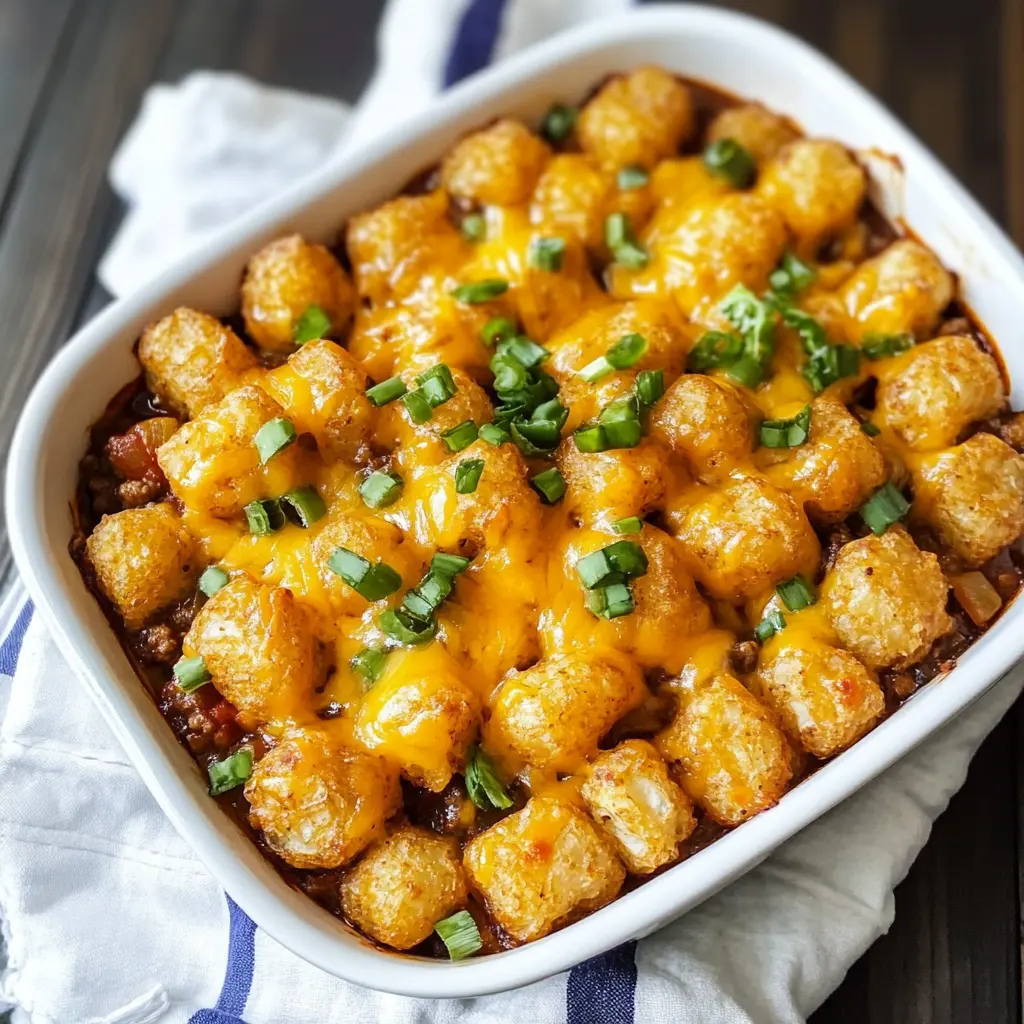 This Chili Cheese Tater Tot Casserole is the ultimate comfort food that combines crispy tater tots, zesty chili, and gooey cheese for a hearty dish everyone will love. Perfect for game days or family dinners, this easy recipe is a crowd-pleaser. Save it now for a fun twist on classic casserole! 🎉🍽️