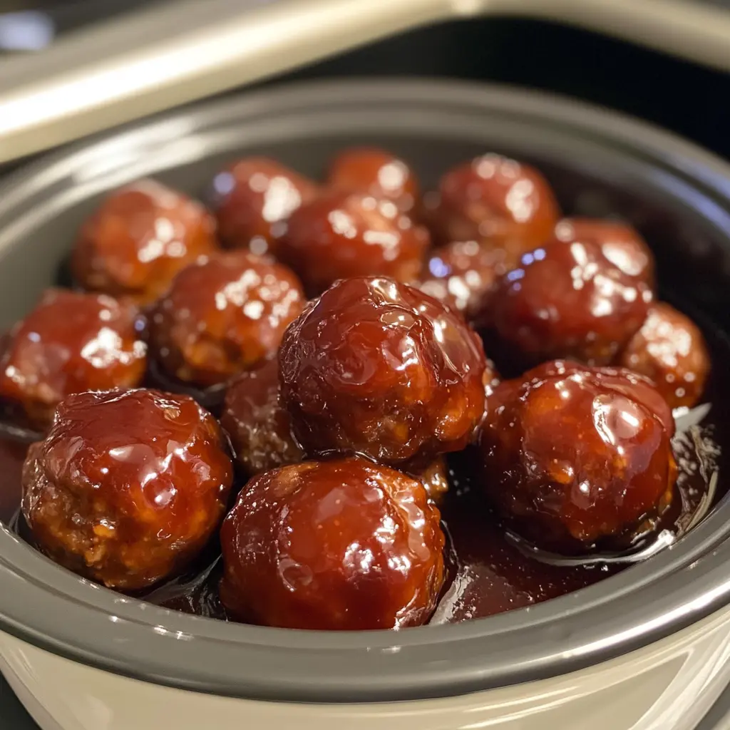 Looking for an easy and delicious appetizer? These crockpot grape jelly and BBQ meatballs are a crowd-pleaser! With just two main ingredients, they bring a sweet and tangy flavor that's perfect for parties or gatherings. Save this recipe for your next get-together and enjoy the compliments! 🍽️✨ #CrockpotRecipes #EasyAppetizers #Meatballs