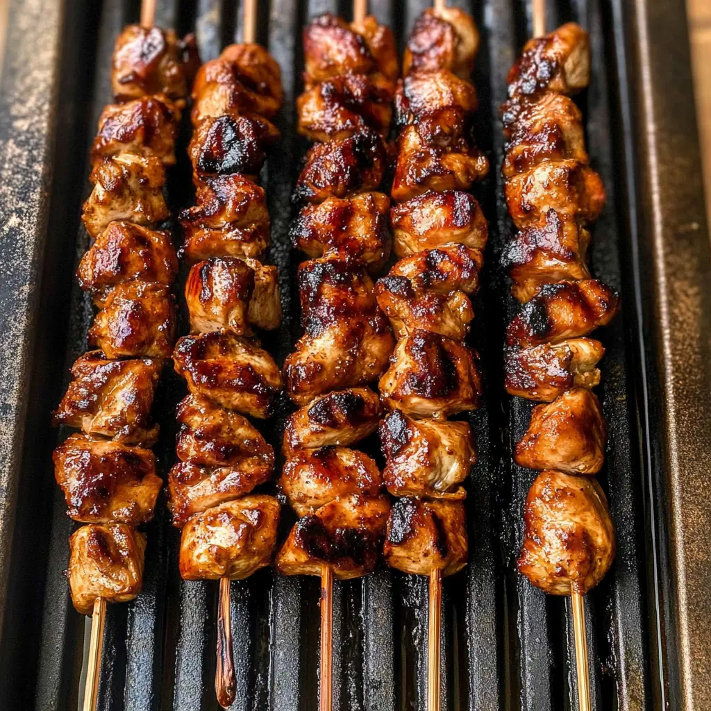 Fire up the grill for these easy Grilled Thai Chicken Skewers topped with a delicious peanut sauce! These skewers are packed with flavor from tender chicken marinated in a mix of savory spices and a hint of sweetness. Perfect for BBQs, family dinners, or meal prepping. Save this tasty recipe for your next cooking adventure!