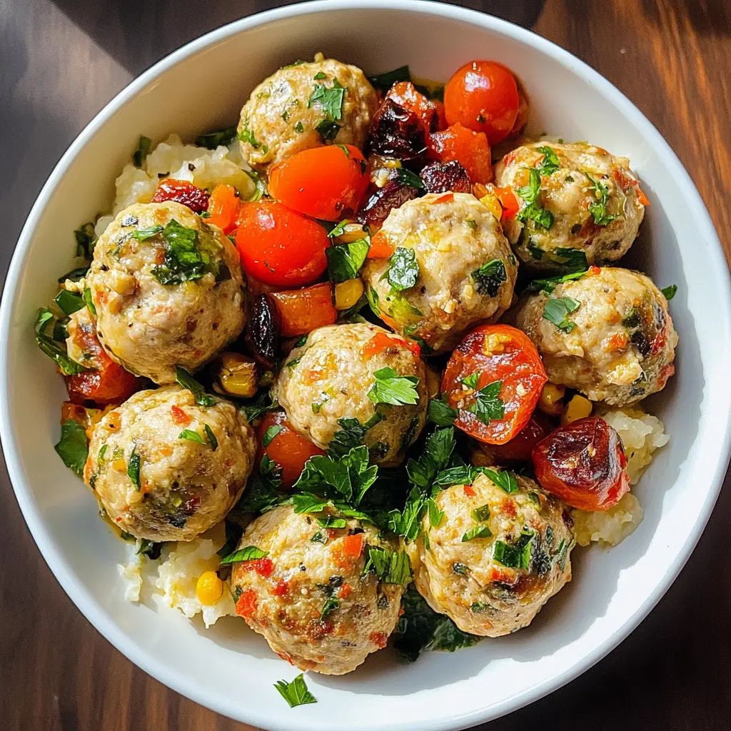 These Mediterranean Chicken Meatballs are packed with fresh herbs and spices, bringing vibrant flavors to your dinner table! Made with lean chicken, garlic, and a hint of lemon, they’re perfect for a healthy meal. Great for weeknight dinners or meal prep! Save this recipe for your next gathering or a cozy family night!