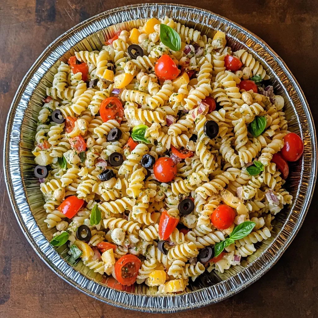 This vibrant Pasta Salad for a Crowd is perfect for any gathering! Packed with colorful veggies, zesty dressing, and hearty pasta, it’s a dish everyone will love. Easy to prepare, this recipe is great for picnics, potlucks, or family reunions. Save this for your next event and impress your guests with a delightful and refreshing side!