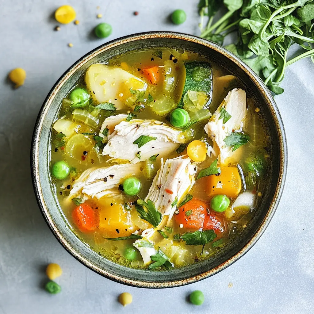 Warm up with this refreshing Simple Lemony Chicken Soup, packed with bright spring veggies! Made with tender chicken, crisp carrots, and vibrant peas, this comforting dish is perfect for any day. It's healthy, flavorful, and easy to prepare. Save this recipe for a cozy dinner or light lunch that everyone will love!