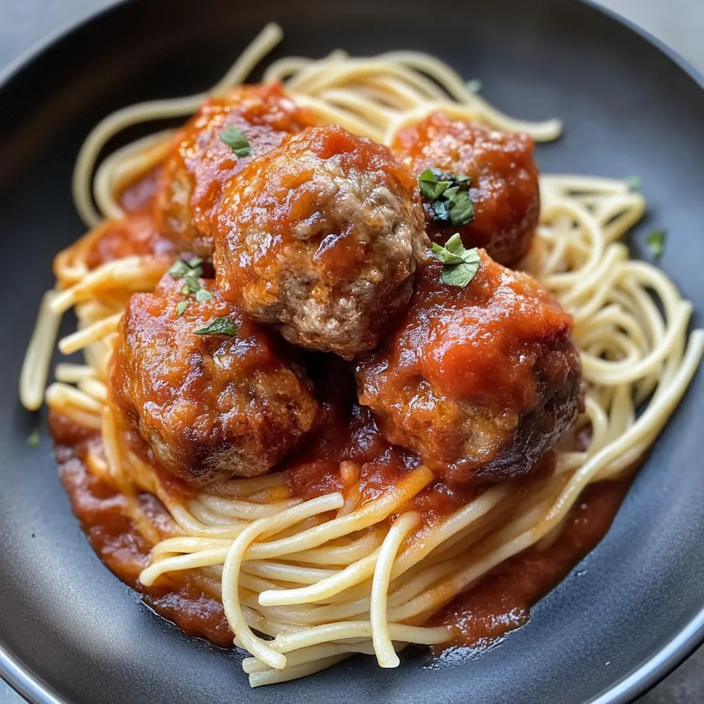 Get ready for a classic meal! These delicious meatballs on top of spaghetti noodles are perfect for a family dinner or a cozy night in. With a rich tomato sauce and herbs, every bite is a delight. Save this recipe for your next gathering or when you want a comforting homemade dish. You'll love how easy it is to impress your loved ones!