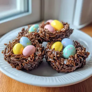 These delightful Easter Bird Nests Cookies are a perfect treat to celebrate spring! Made with crispy chow mein noodles and sweet chocolate, they create a fun and festive dessert. Decorated with colorful candy eggs, these cookies are sure to bring joy to your holiday gatherings. Save this recipe for your Easter festivities and surprise your family with these charming treats!