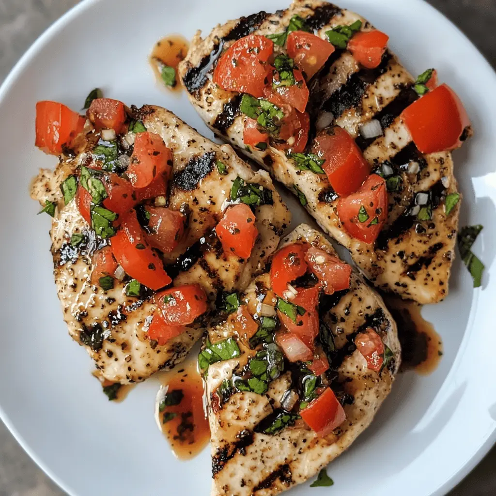 Looking for a quick and delicious dinner? Try this 30-minute Grilled Bruschetta Chicken! Juicy grilled chicken is topped with fresh tomatoes, basil, and a splash of balsamic glaze, bringing vibrant flavors to your table. Perfect for weeknight meals or summer gatherings, be sure to save this recipe for your next cookout!