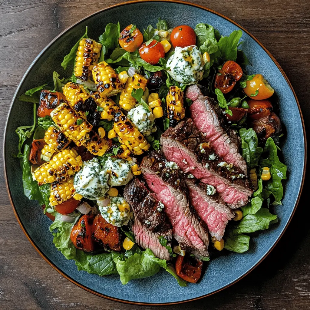 Looking for a fresh and delicious salad? This Balsamic Steak Gorgonzola Salad with Grilled Corn combines juicy steak, tangy gorgonzola, and sweet grilled corn for a mouthwatering experience. Perfect for summer gatherings or a satisfying dinner, it’s a crowd-pleaser that’s easy to make. Save this recipe for your next meal!