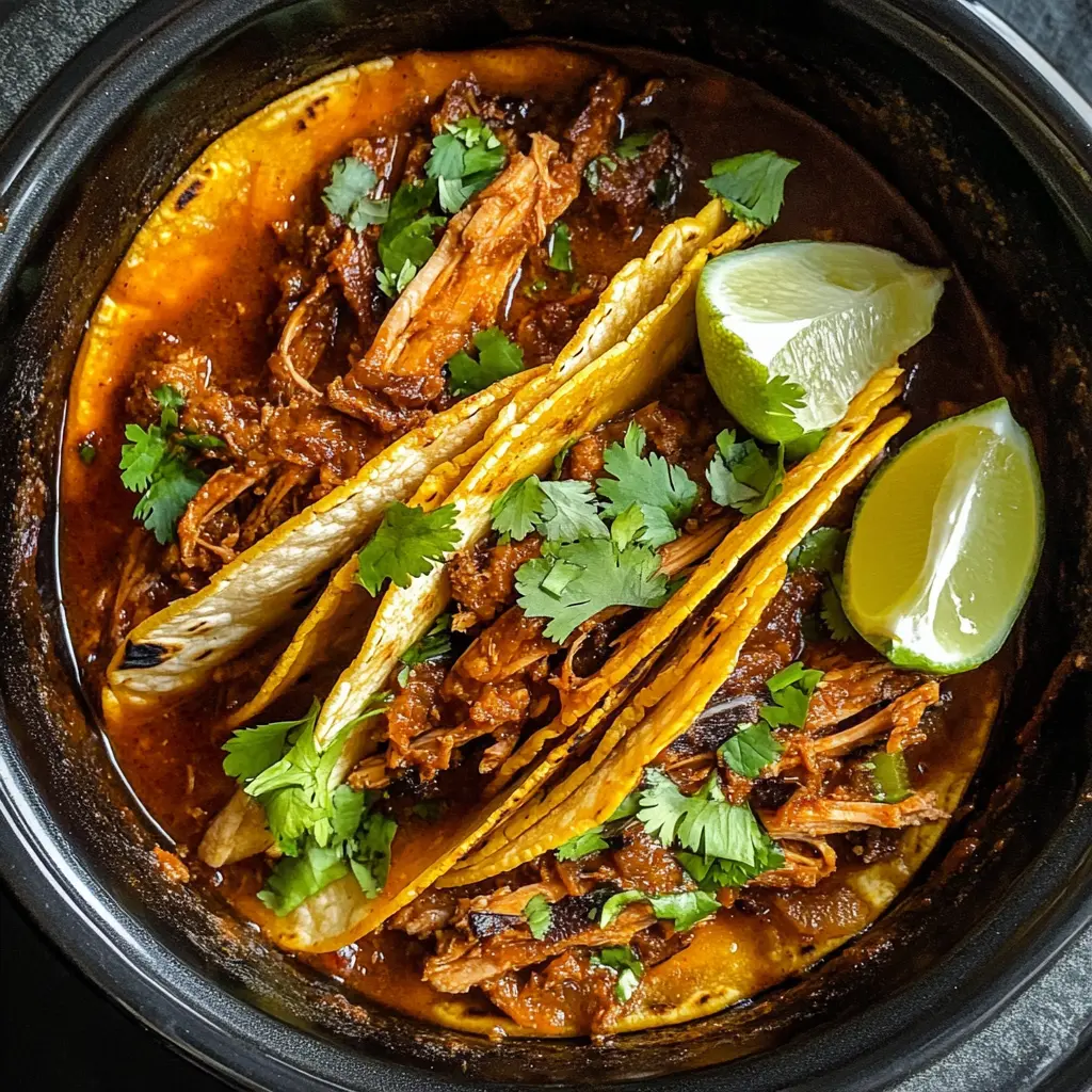 Get ready for a flavor-packed treat with these Easy Birria Tacos made in the slow cooker! Tender beef slow-cooked with aromatic spices and fresh ingredients creates a delicious filling. Perfect for Taco Tuesdays or family gatherings. Save this recipe to enjoy a tasty Mexican classic anytime you want!