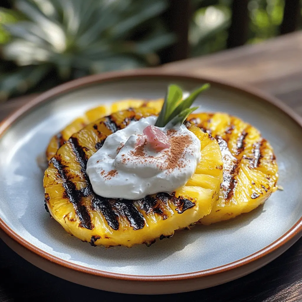 Looking for a sweet and tropical treat? Try this Grilled Pineapple with Coconut Cinnamon Whipped Cream! The caramelized pineapple paired with creamy coconut and a hint of cinnamon creates an irresistible dessert. Perfect for summer BBQs or a delightful dinner party! Save this recipe for your next gathering and bring a taste of the tropics to your table!