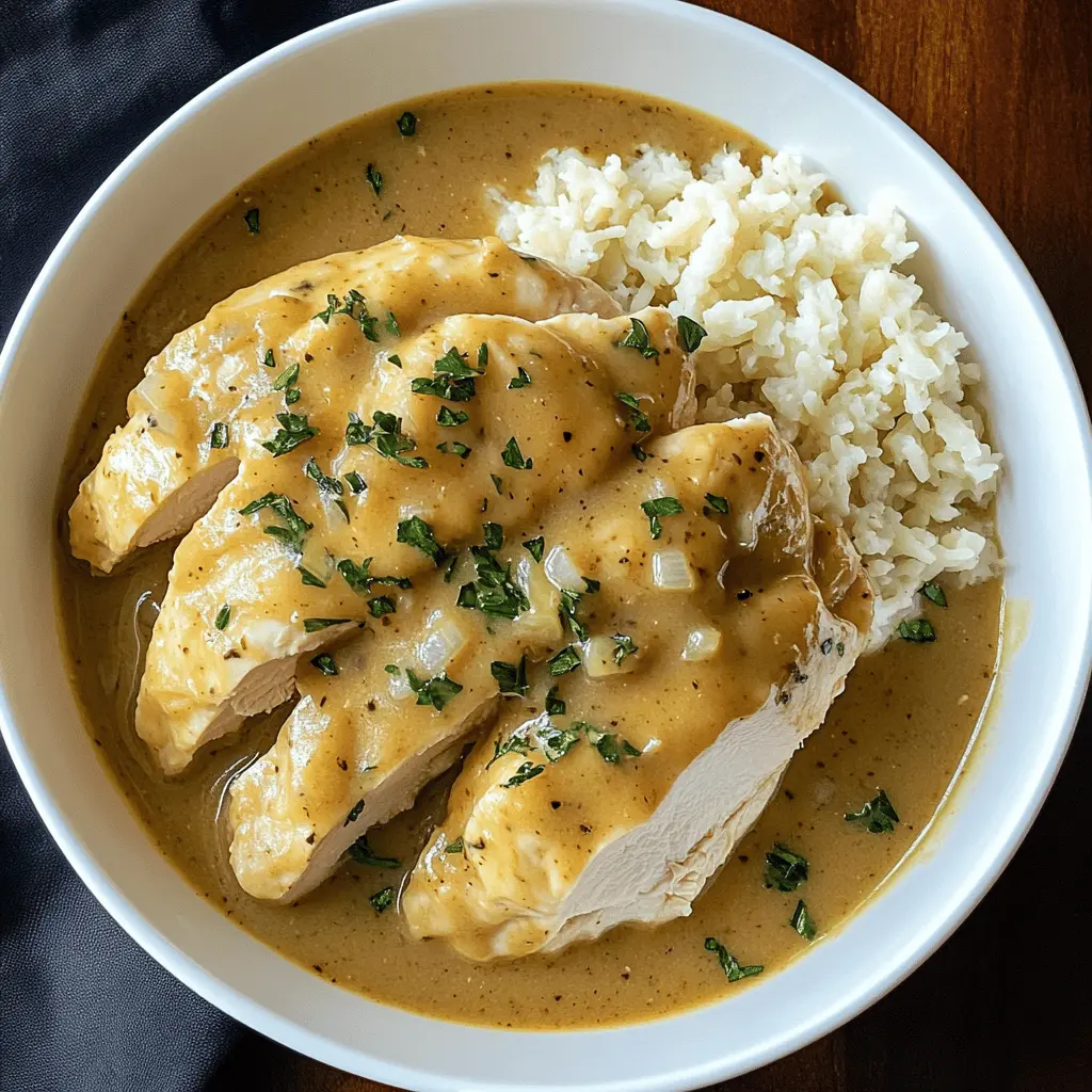Looking for an easy dinner idea? This Slow Cooker Chicken and Gravy is a true winner! Tender chicken is slowly cooked to perfection in a rich, flavorful gravy that pairs wonderfully with rice or mashed potatoes. Perfect for busy weeknights or cozy family gatherings. Save this recipe to make a comforting meal that everyone will love!