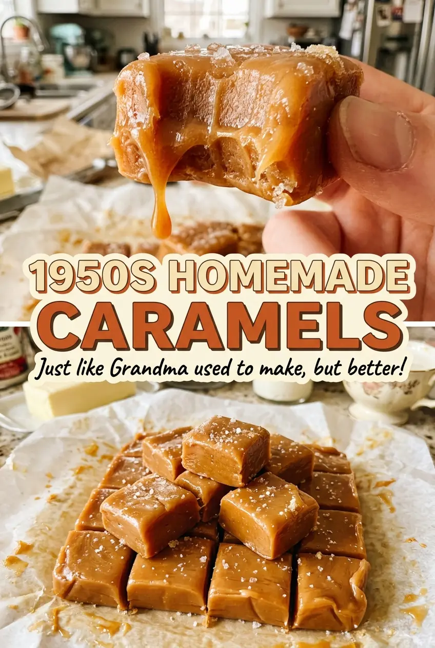 1950s Homemade Caramels buttery chewy candy