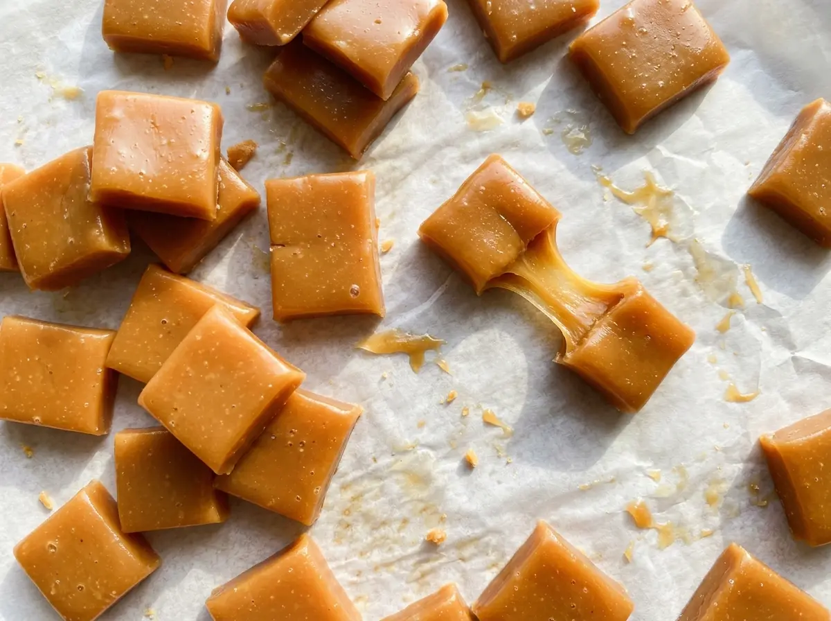1950s Homemade Caramels soft golden squares