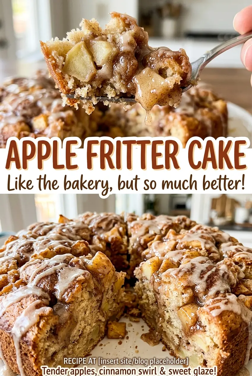Apple Fritter Cake tender cinnamon apple layers