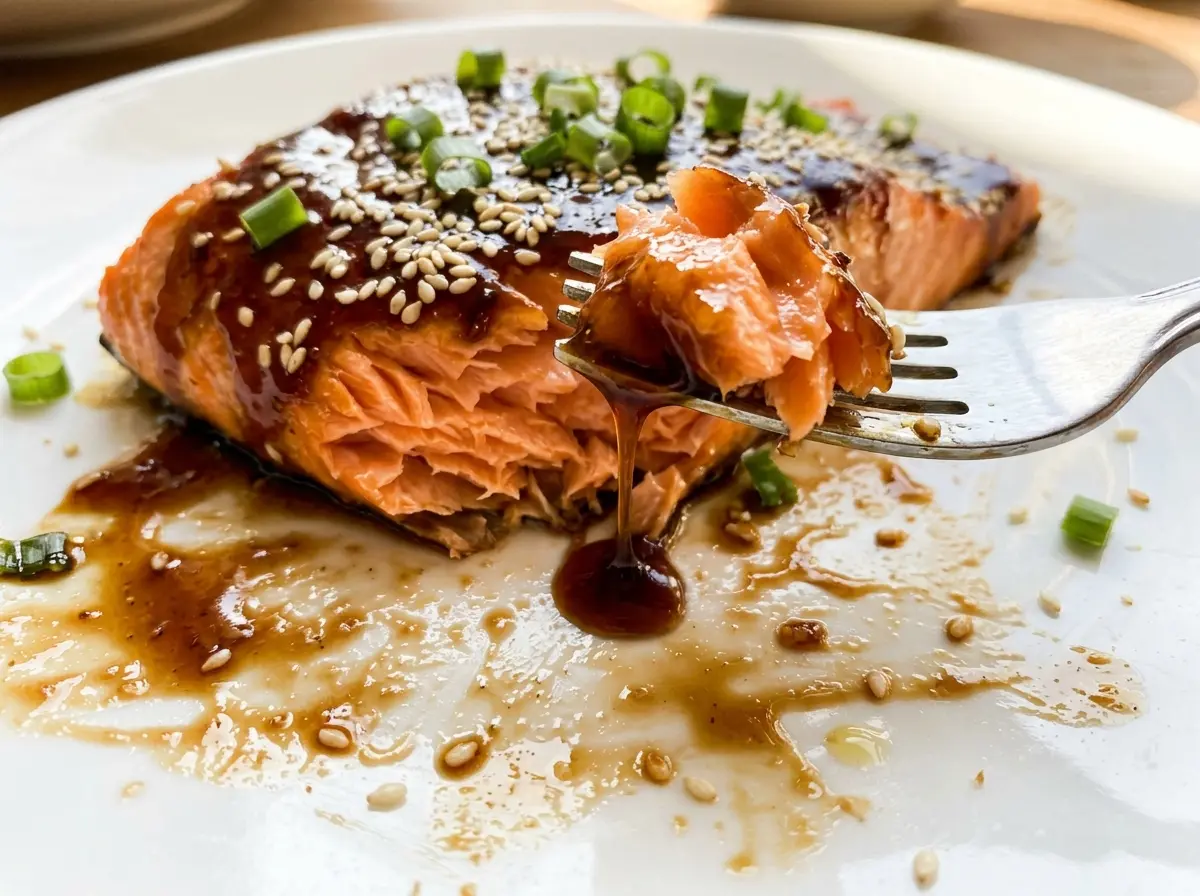 Asian salmon with glossy ginger-soy glaze
