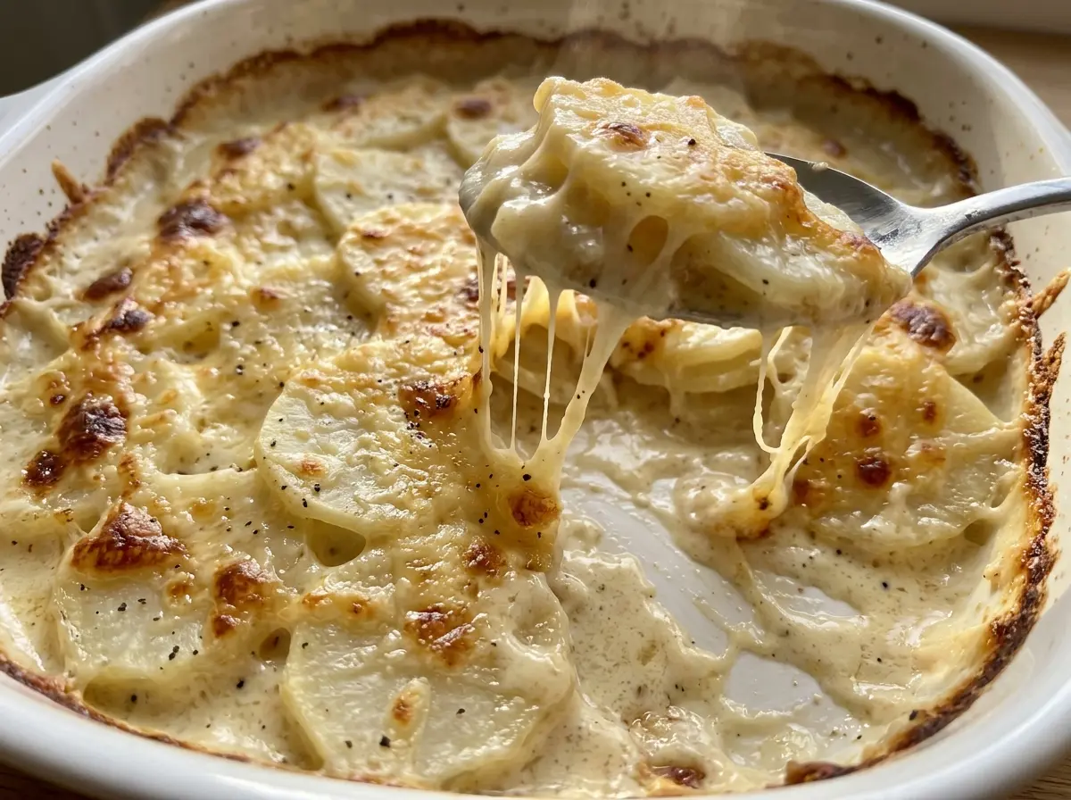 Au gratin potatoes creamy golden top