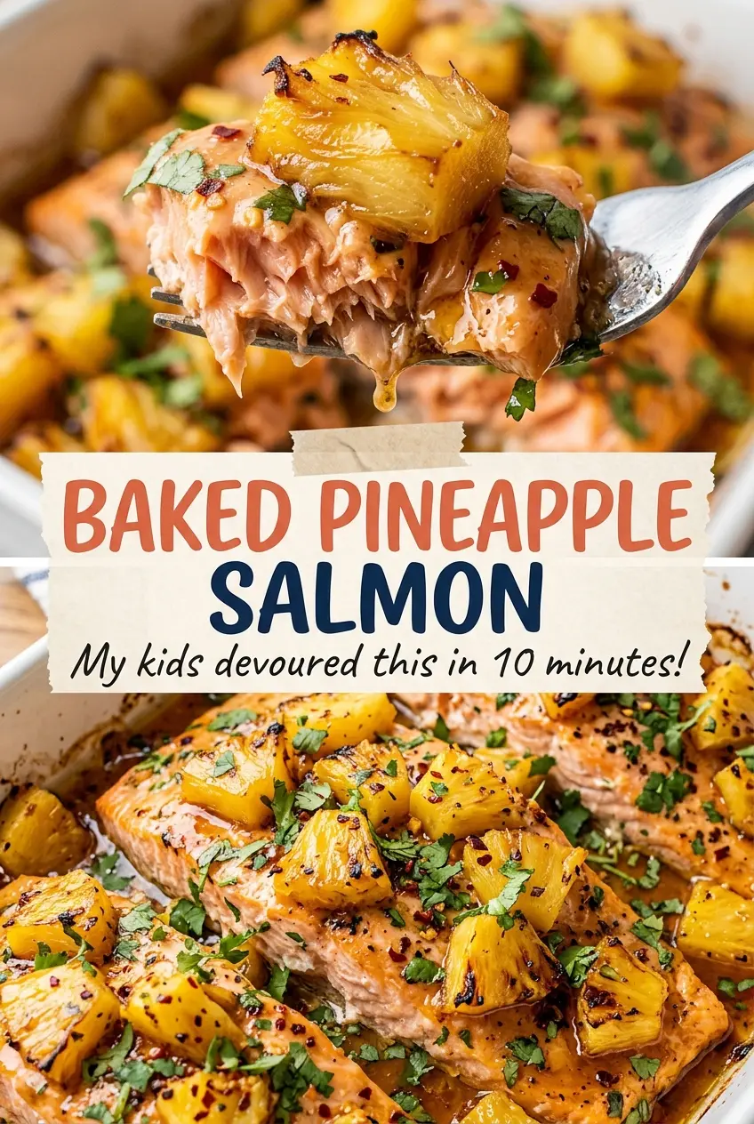 Baked Pineapple Salmon tender flaky dinner