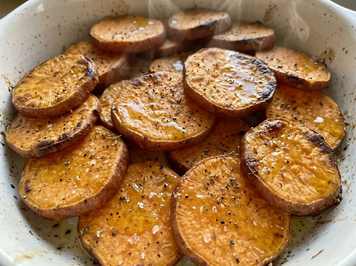 Baked Sweet Potato Slices golden tender rounds