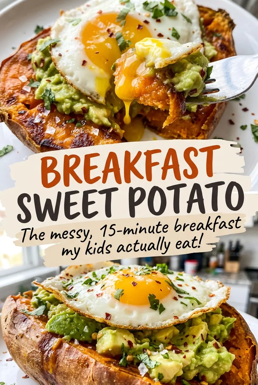 Breakfast Sweet Potato skillet hash with eggs