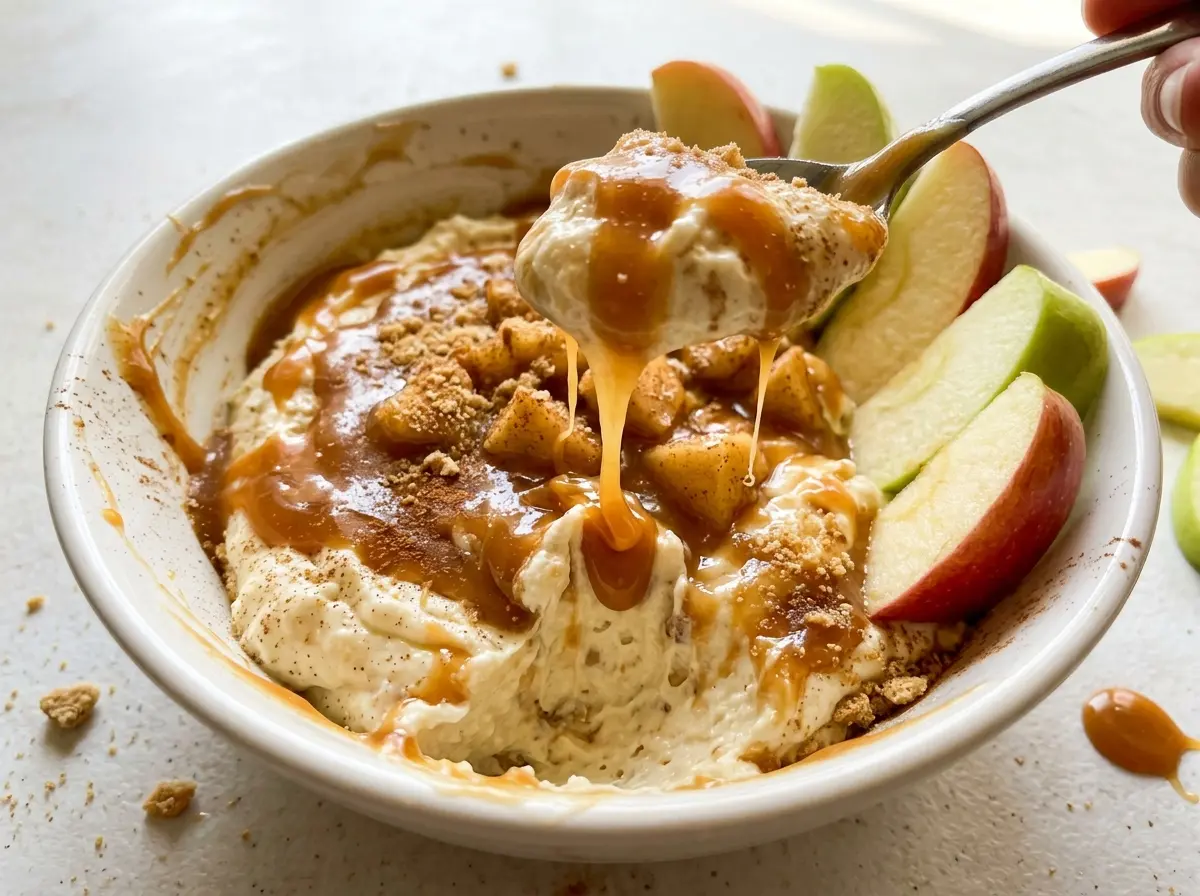 Caramel Apple Cheesecake Dip creamy caramel-topped
