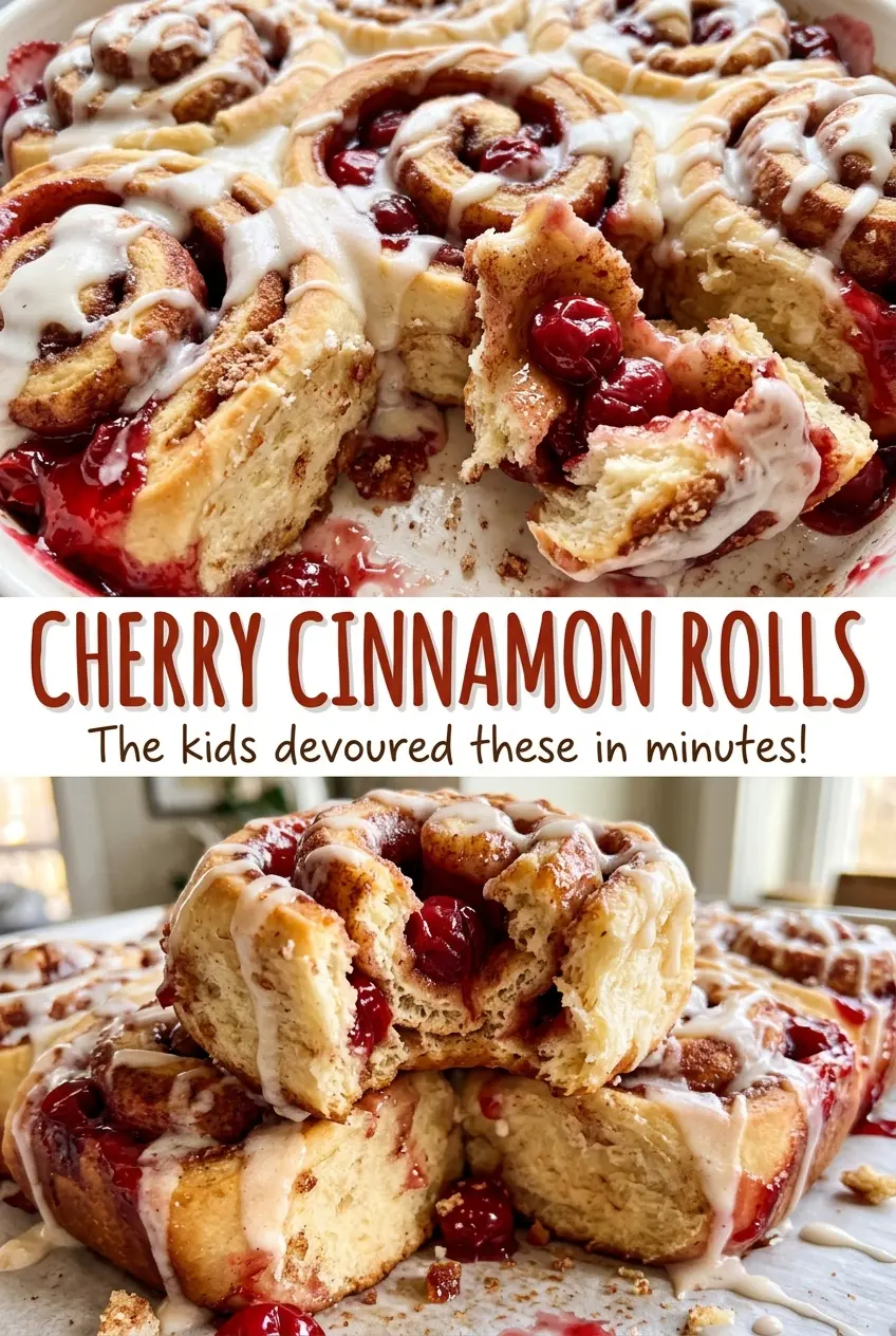 Cherry Cinnamon Rolls soft cinnamon spirals