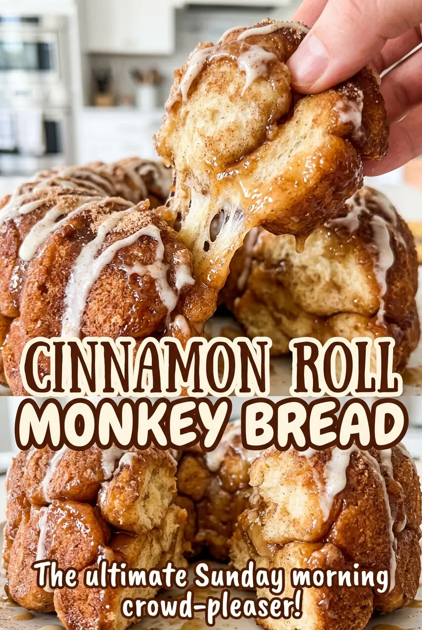 Cinnamon Roll Monkey Bread glazed cinnamon pull-apart