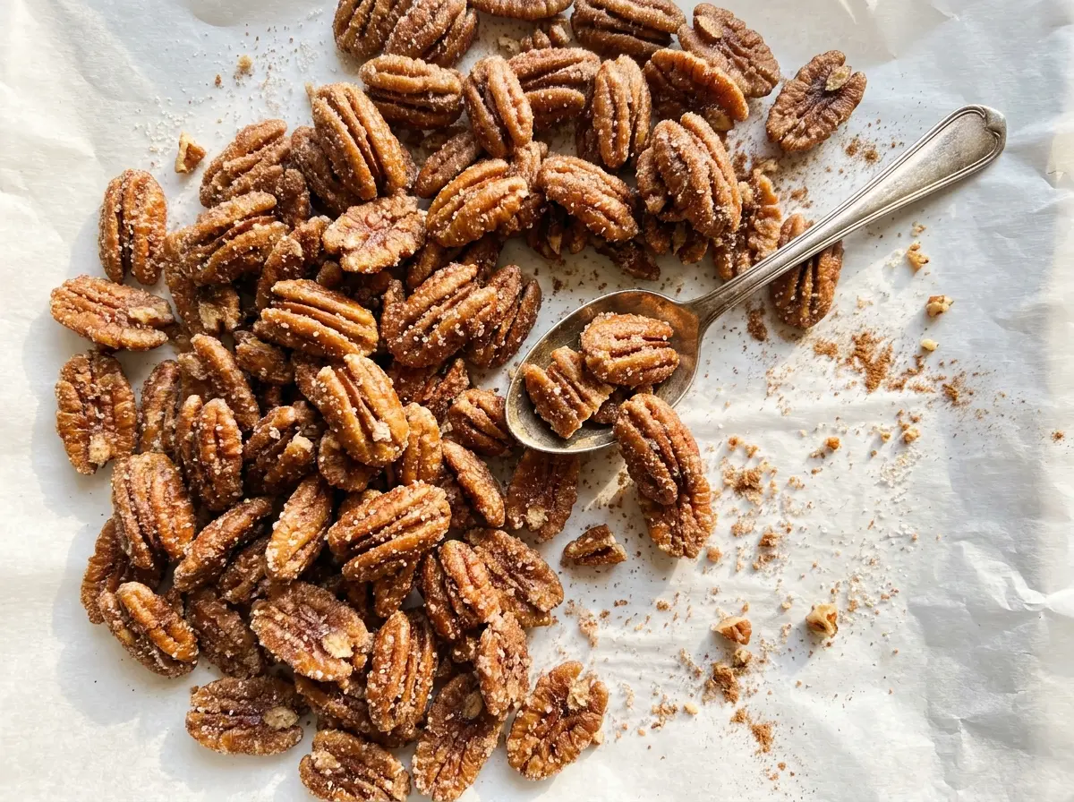 Copycat Bucees Pecans crisp cinnamon sugar