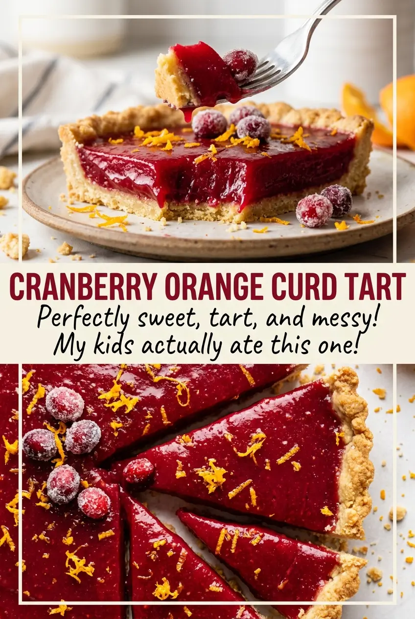Cranberry orange curd tart bright smooth centerpiece