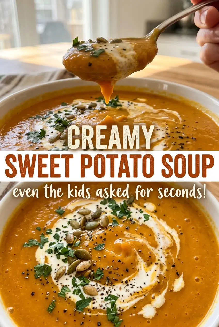 Creamy Sweet Potato Soup velvety orange finish