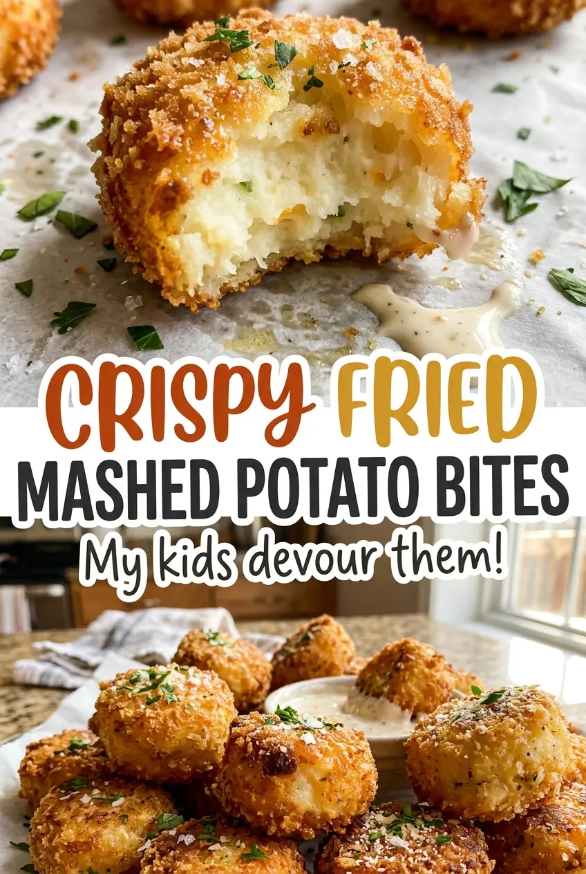 Crispy Fried Mashed Potato Bites with cheesy centers