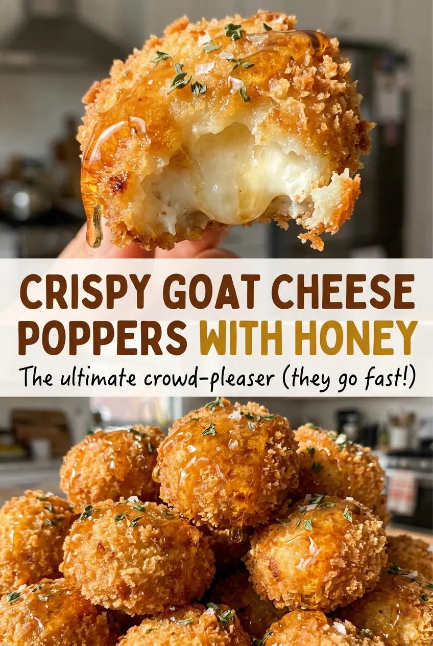 Crispy Goat Cheese Poppers with Honey, crisp golden bites