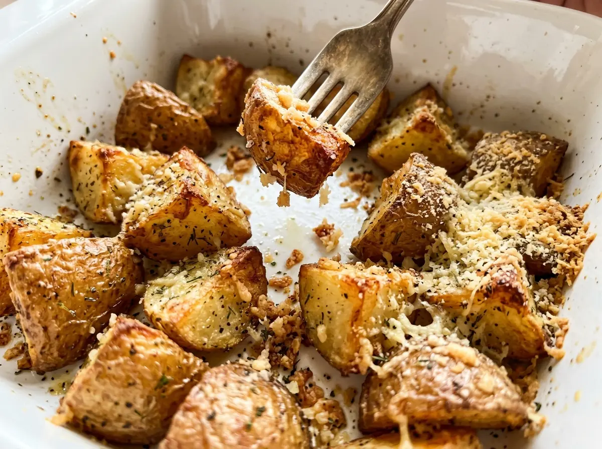 Crispy Parmesan Ranch Roasted Potatoes golden crisp