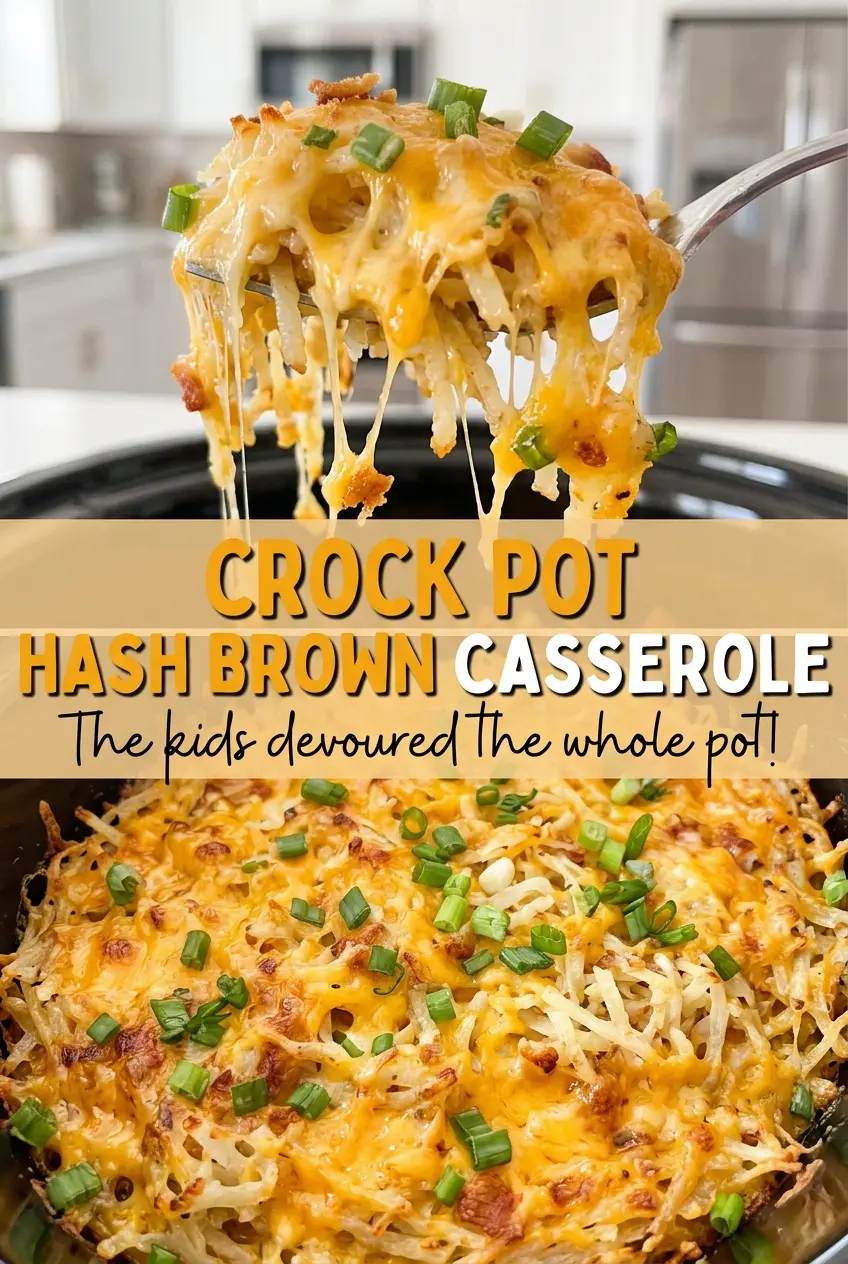 Crock Pot Hash Brown Casserole cheesy creamy tender